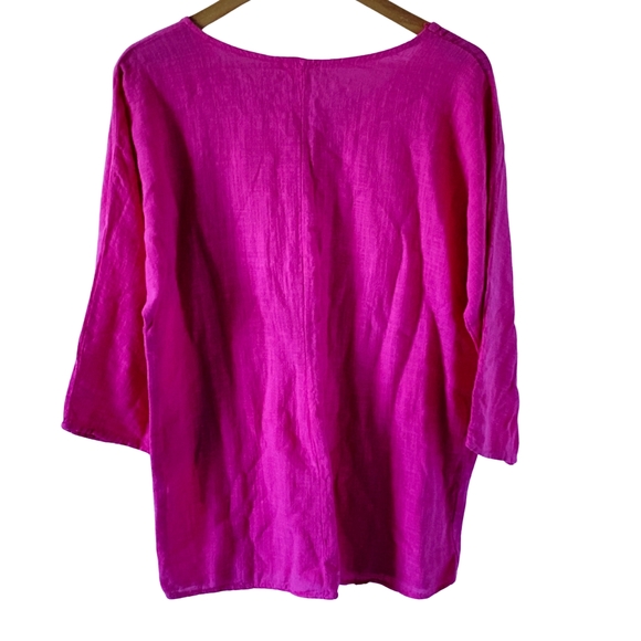BNWT BARBIECORE Women's Fuchsia Pink Linen Blouse - UK Size M - Picture 3 of 6